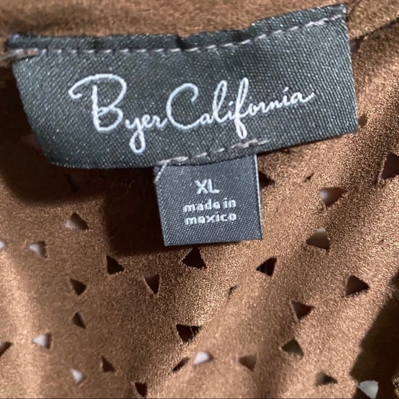 brown Suede Cardigan with Cut Out Back - Picture 3 of 3